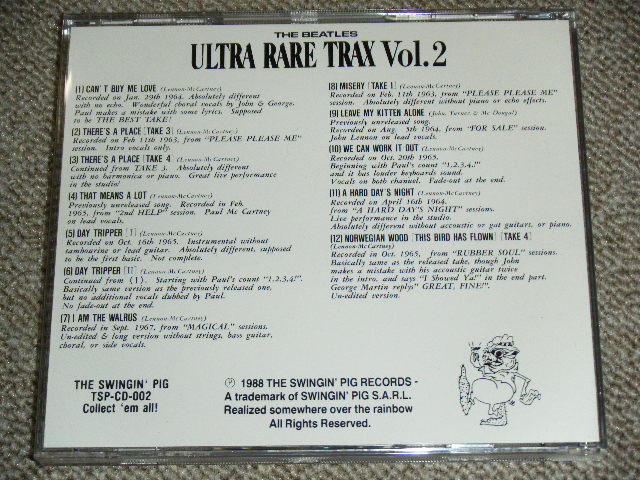 Photo: THE BEATLES -  ULTRA RARE TRAX VOL.2 ( 2nd Press "FULL COLOR" Jacket ) / 1988 GERMAN  Brand New  COLLECTOR'S CD 