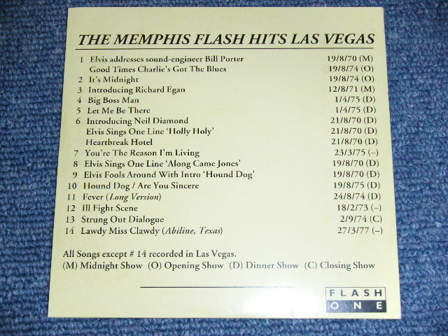 Photo: ELVIS PRESLEY - THE MEMPHIS FLASH : HITS LAS VEGAS : RARE LIVE  TRACKS  /   COLLECTOR'S BOOT Used CD  