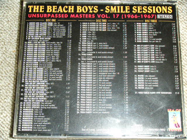 Photo: THE BEACH BOYS - UNSURPASSED MASTERS VOL.17 : SMILE SESSIONS  ( 1966-1967 ) / 1999 COLLECTOR'S BOOT Used  3 CD 