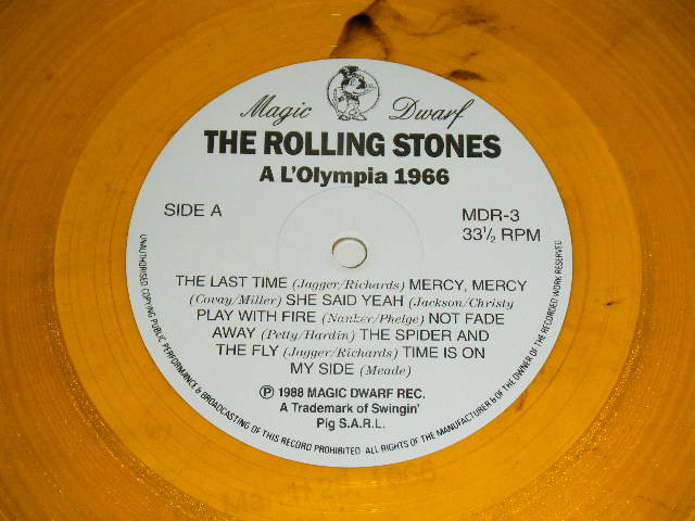 Photo: ROLLING STONES -  A L'OLYMPIA 1966 / 1988 COLLECTOR'S Boot West-GERMANY ORIGINAL YELLOW WAX Vinyl Used LP 