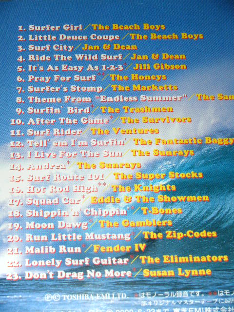 Photo: v.a. OMNIBUS ( The BEACH BOYS,The VENTURES,JAN&DEAN,The HONEYS,The MARKETTS,The TRASHMEN,The SANDALS,The SURVIVORS,The FANTASTIC BAGGYS,,The SUPERSTOCK,The,SUNRAYS,The,KNIGHTS,EDDIE & The SHOWMEN,T-BONES, ...) - サウンド・オブ・サマー (EMI 編)  THE SOUND OF SUMMER : THE VERY BEST OF SURFIN' & HOT ROD MUSIC ( EMI ) / 1998 JAPAN ORIGINAL Brand New SEALED   CD With OBI 