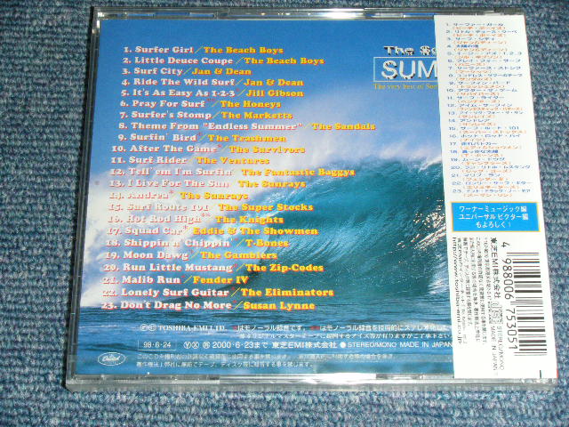 Photo: v.a. OMNIBUS ( The BEACH BOYS,The VENTURES,JAN&DEAN,The HONEYS,The MARKETTS,The TRASHMEN,The SANDALS,The SURVIVORS,The FANTASTIC BAGGYS,,The SUPERSTOCK,The,SUNRAYS,The,KNIGHTS,EDDIE & The SHOWMEN,T-BONES, ...) - サウンド・オブ・サマー (EMI 編)  THE SOUND OF SUMMER : THE VERY BEST OF SURFIN' & HOT ROD MUSIC ( EMI ) / 1998 JAPAN ORIGINAL Brand New SEALED   CD With OBI 