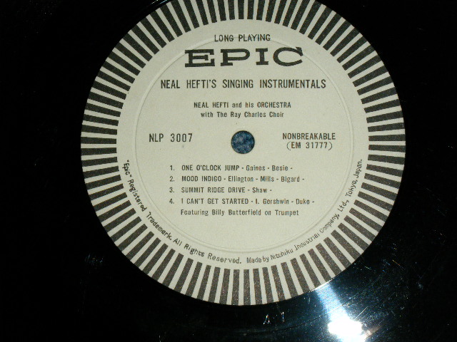 Photo: NEAL HEFTI & his orc. with The RAY CHARLES CHOIR ニール・ヘフティ　ｗ/レイ・チャールズ合唱団 - NEAL HEFTI'S SINGING INSTRUMENTALS ニール・ヘフティの歌う楽器  ( 10" LP) /   JAPAN ORIGINAL Used 10"LP