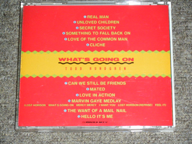 Photo: TODD RUNDGREN - WHAT'S GOING ON : LIVE IN CHICAGO MAY 3.1990 /  ITALY COLLECTOR'S ( BOOT )  Used CD 