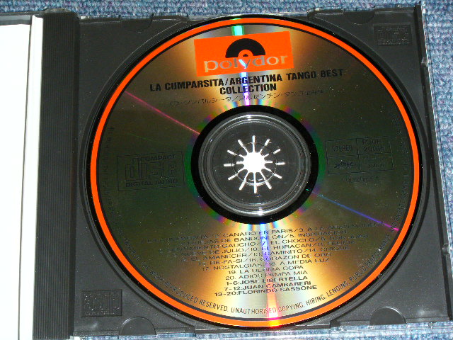 Photo: ホセ・リベルテーラとキンテート・グローリア＋ファン・カンバレリとその四重奏団＋フロント・サッソーネ JOSE LEBERTELLA + JUAN CAMBARERI + FLORINDO SASSONE - ラ・クンパルシータ　：アルゼンチン・タンゴ全曲集 LA CUMPARSITA : ARGENTINA TANGO BEST COLLECTION  / 1985 JAPAN Original Used CD with Vinyl OBI