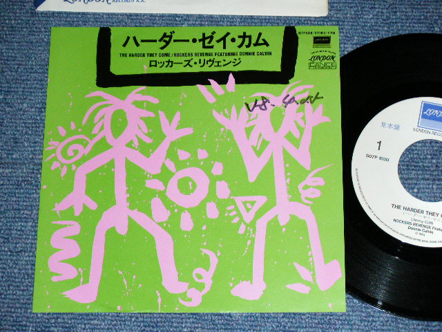 Photo1: ROCKERS REVENGE Featuring DONNIE CALVIN - THE HARDER THEY COME  / 1983 JAPAN Original White Label PROMO Used 7" Single  With PICTURE Cover 