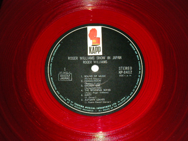 Photo: ROGER WILLIAM  ロジャー・ウイリアムス - ROGER WILLIAMS SHOW IN JAPANロジャー・ウイリアムス・ショウ・イン・ジャパン / 1960's JAPAN  ORIGINAL RED WAX Vinyl  Used LP　Ｗｉｔｈ OBI  