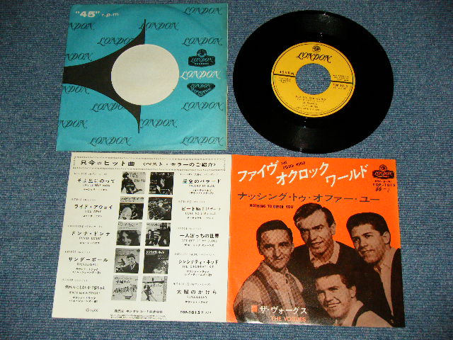Photo: THE VOGUES - FIVE O'CLOCK WORLD  / 1966 JAPAN ORIGINAL Used 7"Single 