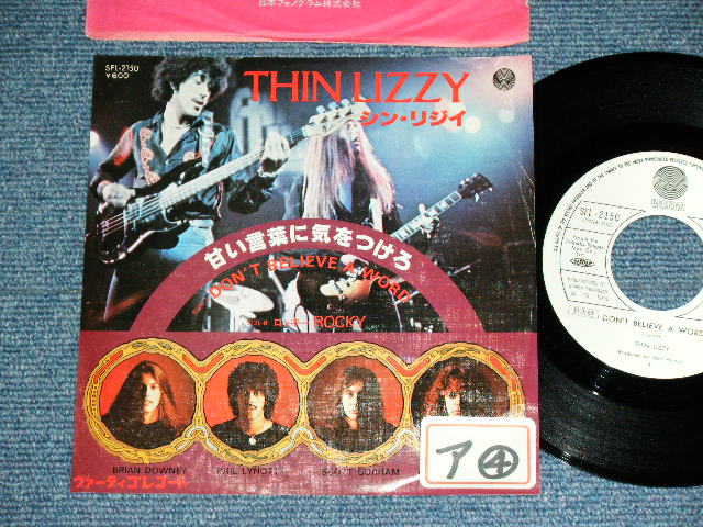 Photo1: THIN LIZZY シン・リジィ - DON'T BELIEVE A  WORD 甘い言葉に気をつけろ / 1977 JAPAN ORIGINAL  WHITE  LABEL PROMO 7"45 With PICTURE COVER