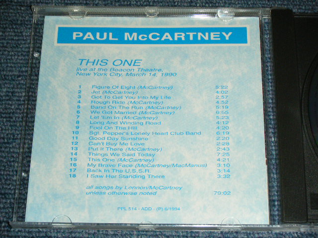 Photo: PAUL McCARTNEY ( of THE BEATLES ) -  THIS ONE / 1994 ITALY Used COLLECTOR'S (BOOT)  Used CD 