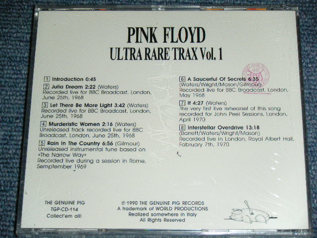 Photo: PINK FLOYD  ピンク・フロイド  - ULTRA RARE TRACKS VOL.1 / 1990 ITALY  COLLECTOR'S ( BOOT )   Brand New SEALED CD 