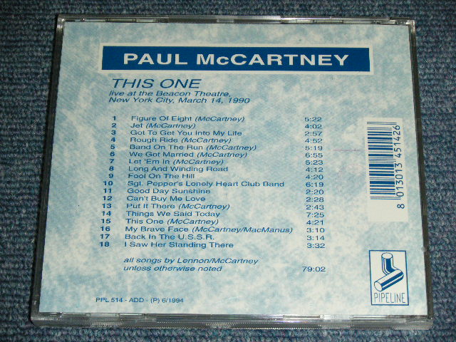 Photo: PAUL McCARTNEY ( of THE BEATLES ) -  THIS ONE / 1994 ITALY Used COLLECTOR'S (BOOT)  Used CD 