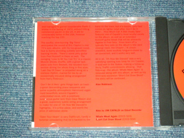 Photo: JIM CAPALDI ジム・キャパルディ-  OH HOW WE DANCED  / 1996 UK Press + 1996? JAPAN OBI&LINNER  ISSUED VERSION  Used CD With OBI 