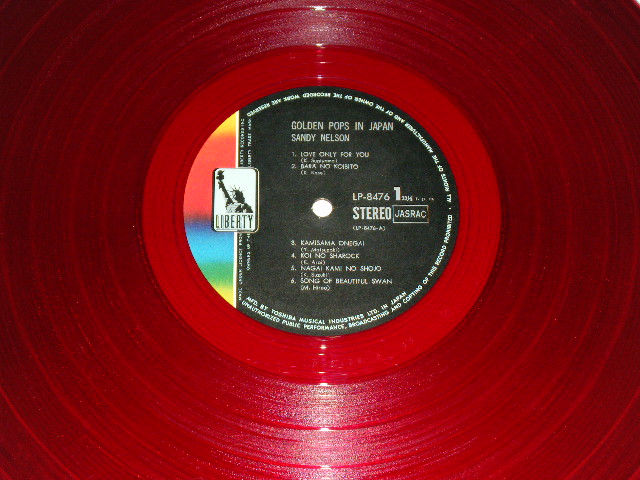 Photo: SANDY NELSON サンディ・ネルソン - GOLDEN POPS IN JAPAN /  1960s  JAPAN ORIGINAL RED WAX VINYL LP With OBI  