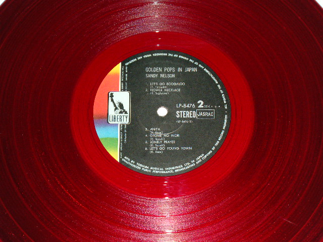 Photo: SANDY NELSON サンディ・ネルソン - GOLDEN POPS IN JAPAN /  1960s  JAPAN ORIGINAL RED WAX VINYL LP With OBI  