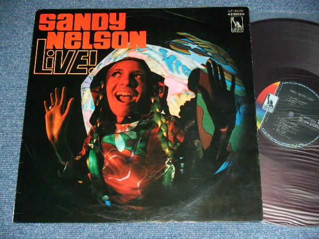 Photo1: SANDY NELSON with JERRY GERRY McGEE of The VENTURES- LIVE! /  1960s  JAPAN RED WAX VINYL LP 