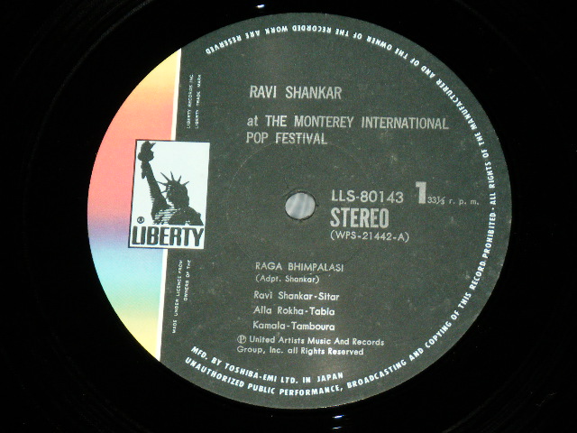 Photo: RAVI SHANKAR ラヴィ・シャンカール - AT THE MONTEREY INTERNATIONAL POP FESTIVAL / 1970s JAPAN REISSUE Used LP With OBI 