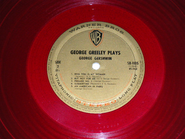 Photo: GEORGE GREELEY ジョージ・グリーリー - PLAYS GEORGE GERSHWIN  / 1960's JAPAN ORIGINAL RED WAX Vinyl Used LP 