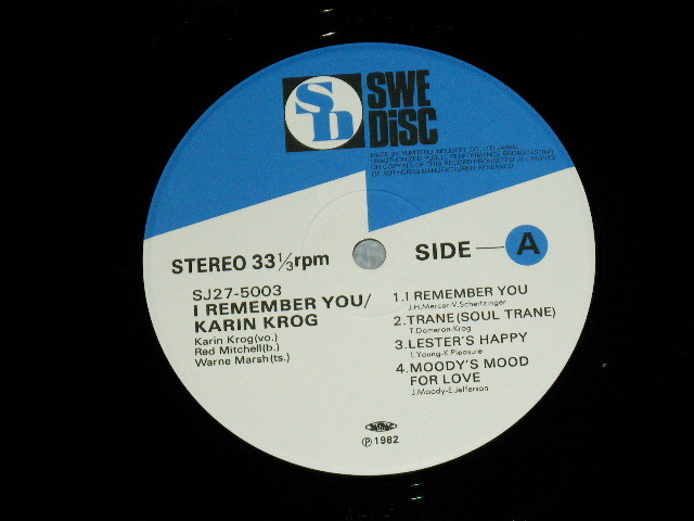 Photo: KARIN KROG カーリン・クローグ - I REMEMBER YOU  / 1982 JAPAN ORIGINAL Used LP 