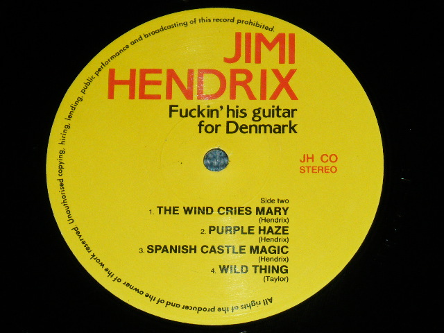 Photo: JIMI HENDRIX -  FUCKIN' HIS GUITAR FOR DENMARK  / 1988 ORIGINAL BOOT COLLECTABLES Used LP 