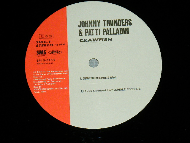 Photo: JOHNNY THUNDARS & PATTI PALLADIN ジョニー・サンダー - CRAWFISH  / 1985 JAPAN Only ORIGINAL PROMO  Used 12" Single With OBI 