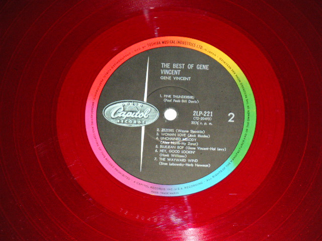 Photo: GENE VINCENT - THE BEST OF /  1960s  JAPAN ORIGINAL  RED WAX VINYL Used LP 