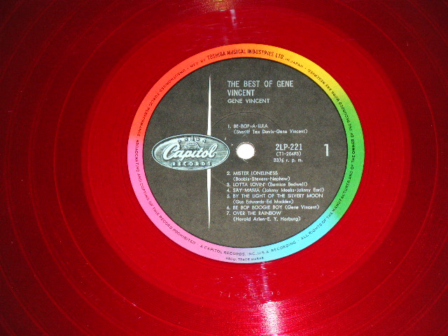Photo: GENE VINCENT - THE BEST OF /  1960s  JAPAN ORIGINAL  RED WAX VINYL Used LP 