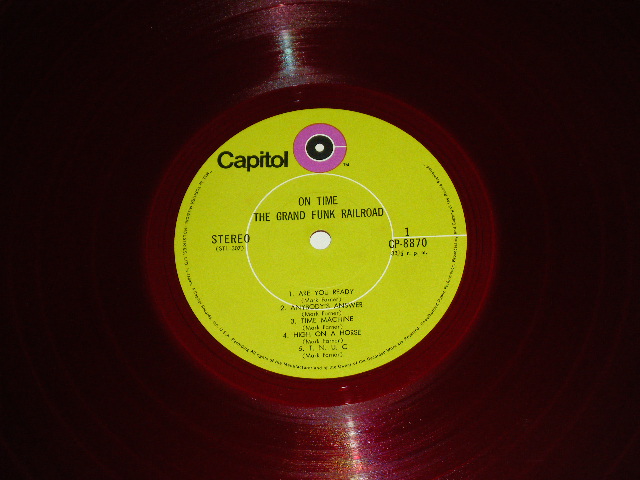 Photo: GRAND FUNK RAILROAD = GFR - ON TIME ( Ex/Ex+) / 1969 JAPAN  ORIGINAL RED WAX Vinyl  赤盤 Used  LP With OBI