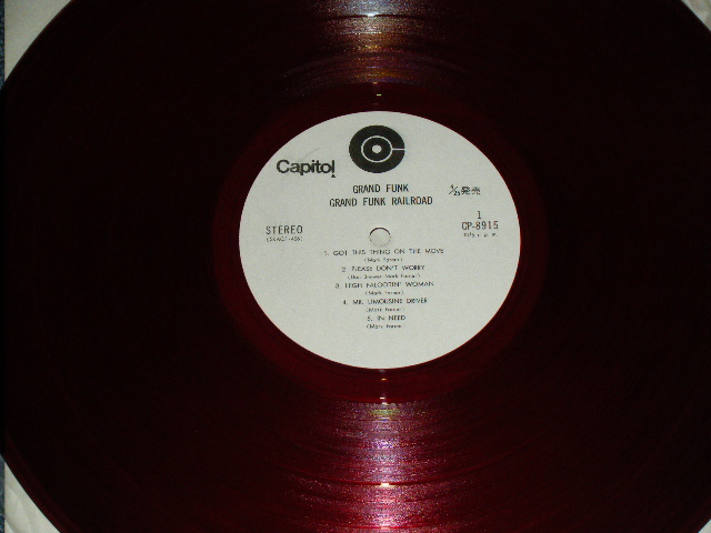 Photo: GRAND FUNK RAILROAD = GFR - GRAND FUNK  ( Jacklet : Ex++/ Black Vinyl Regular : MINT-/Red Wax PROMO : MINT ) / 1970 JAPAN  ORIGINAL RED WAX Vinyl  赤盤 on PROMO + REGULAR Balck Used  LP With OBI