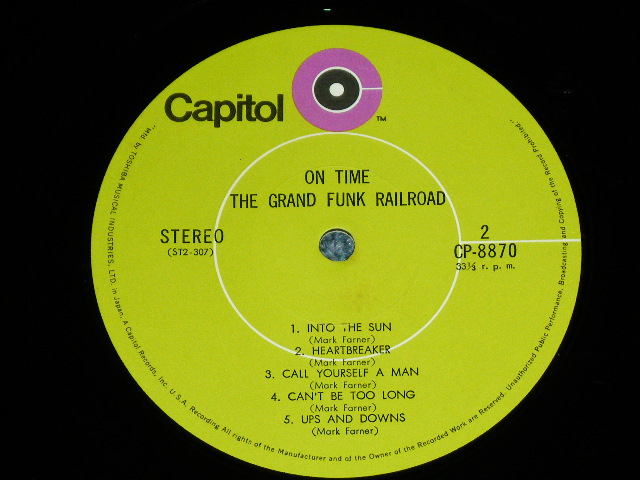 Photo: GRAND FUNK RAILROAD = GFR - ON TIME ( Ex++/MINT- ) / 1969 JAPAN  ORIGINAL Used  LP With OBI