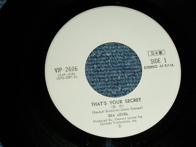 Photo: SEA LEVEL - THAT'S YOUR SEACRET  / 1970's JAPAN ORIGINAL White Label PROMO   Used 7"45 rpm Single With PICTURE COVER