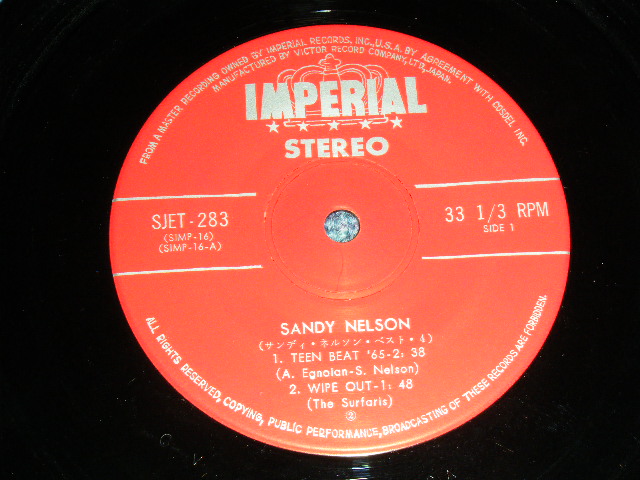 Photo: SANDY NELSON - BEST FOUR / EP  ( 500 Yen Mark SEAL :Ex+++/Ex+++ ) / 1960's JAPAN ORIGINAL Used 7" EP