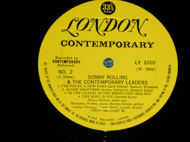 Photo: SONNY ROLLINS - & THE CONTEMPORARY LEADERS ( Ex+++/Ex+++ Looks:MINT-  ) / 1950's JAPAN ORIGINAL "ORIGINAL HEAVY WEIGHT"  Used LP  