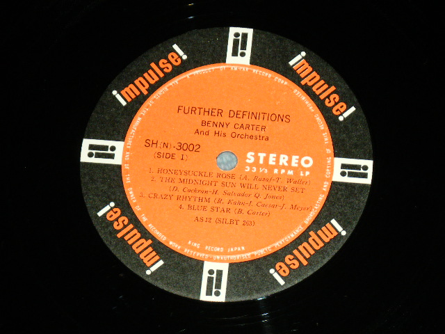 Photo: BENNY CARTER and his ORCHESTRA - FURTHER DEFINITIONS / 1963 JAPAN ORIGINAL Used LP With OBI 
