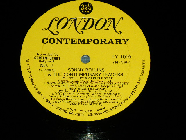 Photo: SONNY ROLLINS - & THE CONTEMPORARY LEADERS ( Ex+++/Ex+++ Looks:MINT-  ) / 1950's JAPAN ORIGINAL "ORIGINAL HEAVY WEIGHT"  Used LP  