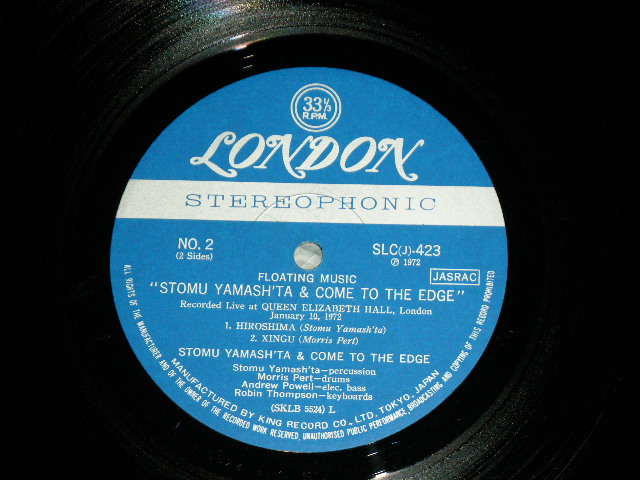 Photo: STOMU YAMASHITA & COME TO THE EDGE  山下ツトム- FLOATING MUSIC  / 1972 JAPAN  ORIGINAL Used  LP 