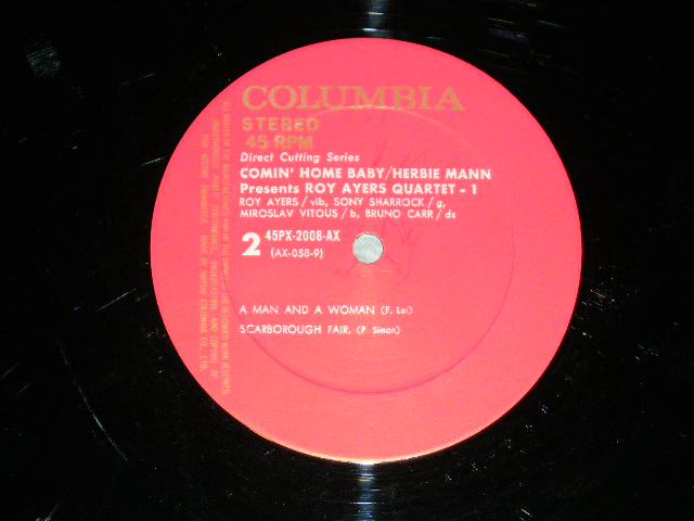 Photo: HERBIE MANN Presents ROY AYERS Quartet - COMIN' HOME BABY by DIRECT CUTTING 45 RPM  / 1969 JAPAN ORIGINAL  45 rpm LP 