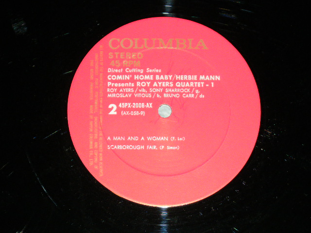 Photo: HERBIE MANN Presents ROY AYERS Quartet - COMIN' HOME BABY by DIRECT CUTTING 45 RPM  / 1969 JAPAN ORIGINAL  45 rpm LP 