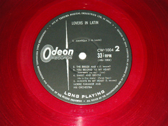 Photo: NORRIE PARAMOR ノーリー・パラマー（パーマー） - LOVERS IN LATIN 魅惑のラテン( 10" LP )  / 1962? JAPAN ORIGINAL RED WAX  Vinyl  used  10"LP 