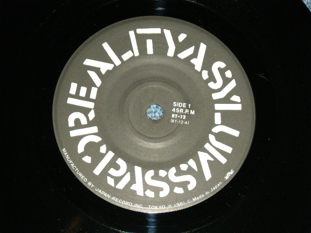 Photo: CRASS - REALITY ASYLUM / 1981 JAPAN ORIGINAL Used 7" Single POSTER TYPE JACKET