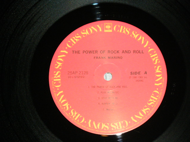 Photo: FRANK MARINO フランク・マリノ - THE POWER OF ROCK AND ROLL ( MINT-/MINT )  / 1981 JAPAN ORIGINAL Used LP With OBI 