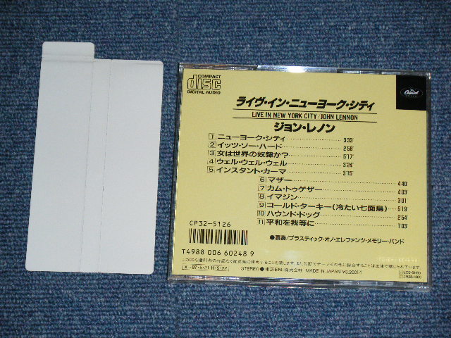 Photo: JOHN LENNON -  LIVE IN NEW YORK CITY  / 1986 JAPAN ORIGINAL "1st Press" 3200 Yen CREDIT PRICE MARK Used CD With OBI 