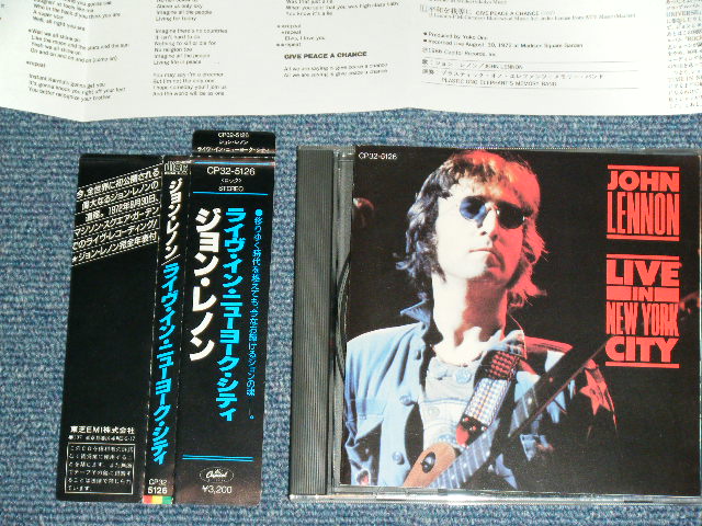 Photo1: JOHN LENNON -  LIVE IN NEW YORK CITY  / 1986 JAPAN ORIGINAL "1st Press" 3200 Yen CREDIT PRICE MARK Used CD With OBI 