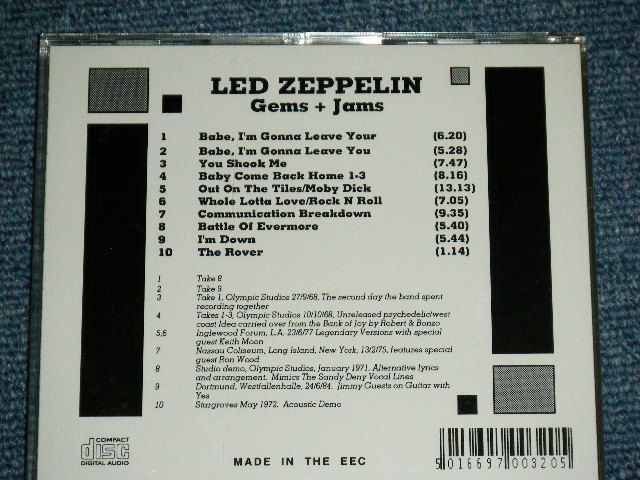 Photo: LED ZEPPELIN - GEMS AND JAMS (1968,1971,1975,1977 LIVE) /  1992   COLLECTORS(BOOT) "BRAND NEW" CD