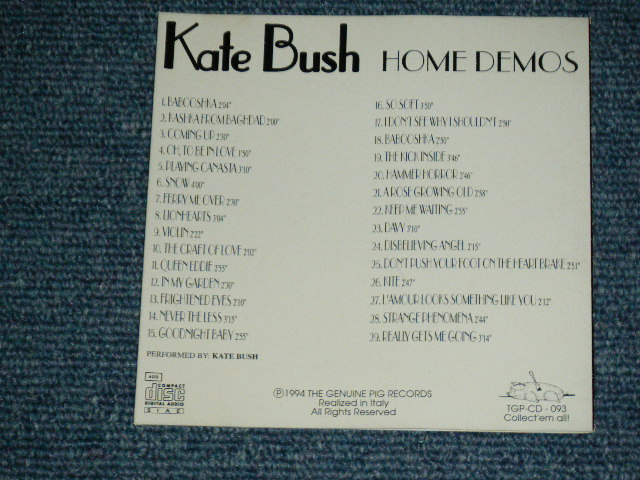 Photo: KATE BUSH - HOME DEMOS / 1994  ORIGINAL?  COLLECTOR'S (BOOT)   Used CD 