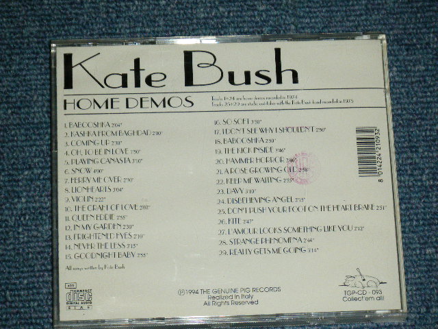 Photo: KATE BUSH - HOME DEMOS / 1994  ORIGINAL?  COLLECTOR'S (BOOT)   Used CD 