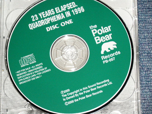 Photo: THE WHO ザ・フー - PERFORM "QUADROPHENIA"  : 23 YEARS ELAPSED,QUADROPHENIA IN 1996 (Live at GM Place,VANCOUVER Oct.16 1996) )  /  2000 COLLECTOR'S (BOOT) "BRAND NEW" 2 CD's 