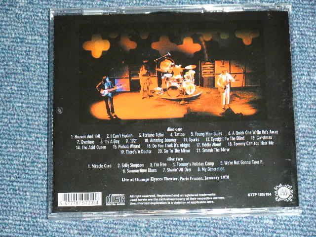 Photo: THE WHO ザ・フー - No Fiddlesticks (LIVE at CHAMPS ELYSEES THEATRT,PARI Jan. 1970) /  2001 COLLECTOR'S (BOOT) "BRAND NEW" 2 CD's 