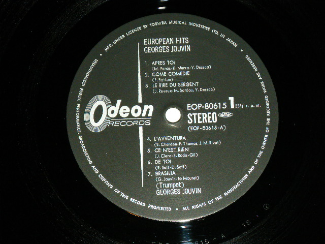 Photo: GEORGES JOUVIN  ジョルジュ・ジューバン -  EUROPEAN HITS ヨーロッパ・ヒット曲集 ( MINT-/MINT-)  /  JAPAN ORIGINAL Used LP with OBI  