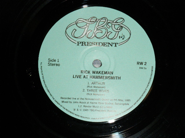 Photo: RICK WAKEMAN - LIVE AT HAMMER SMITH  / 1985 UK ENGLAND  ORIGINAL COLLECTOR'S Boot   Used LP 